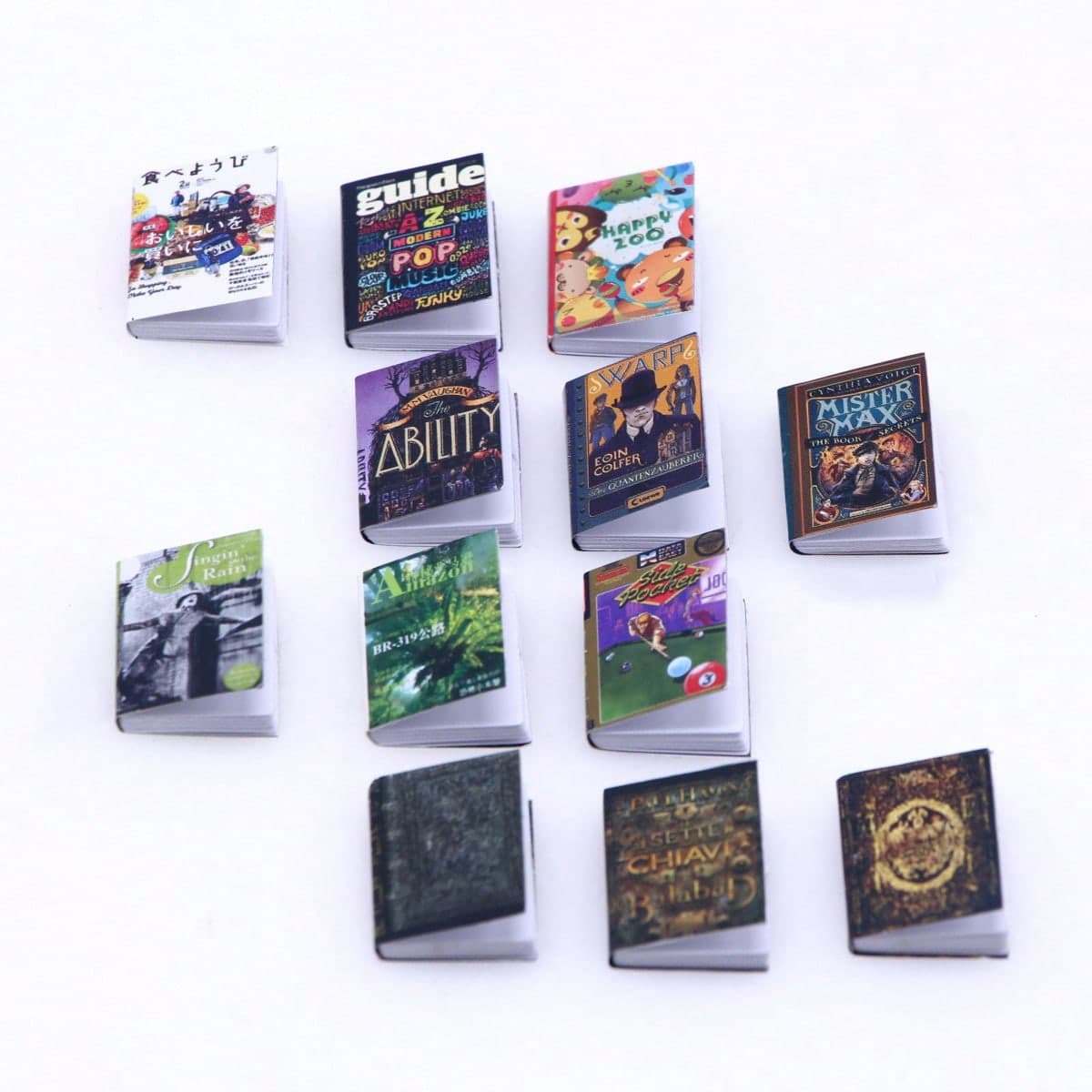 6 pièces/12 pièces Miniatures de magazines de maison de poupée décoration de scène d'apprentissage BJD pour OB11, pages tournantes